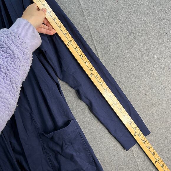 Isaac Mizrahi LIVE! Essentials Ribbed Pima Cotton Cardigan Dark Navy Size Small - Picture 6 of 10